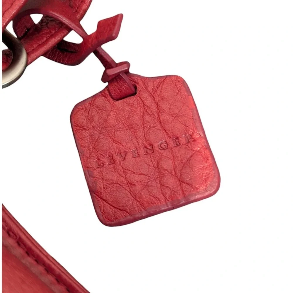 Levenger Red Pebbled Leather Crossbody Bag Organizer Purse With Adjustable Strap